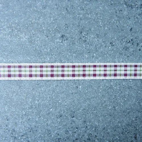Plaid Ribbon - Burgundy / Beige