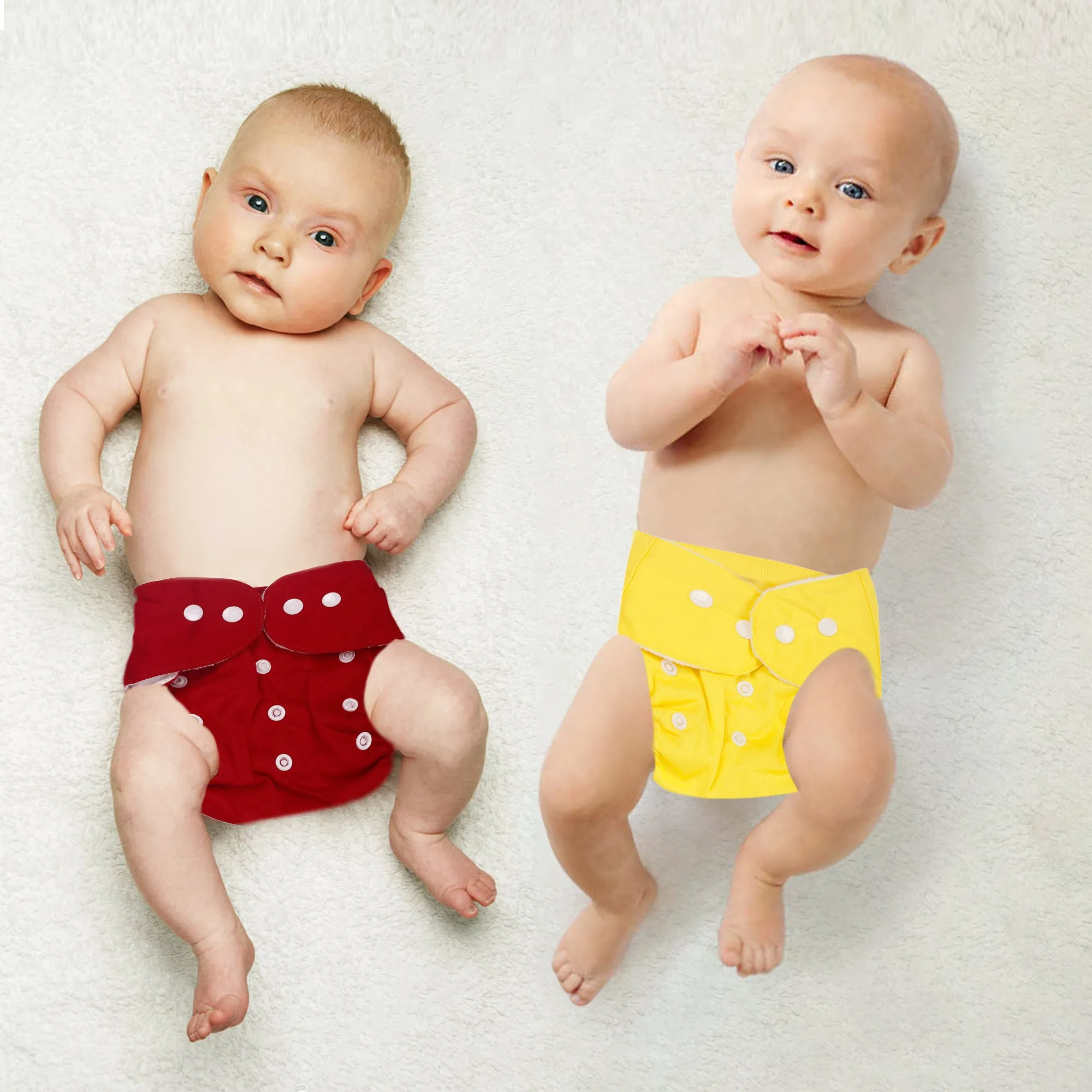 Plain Red And Yellow Reusable 2 Pk Diaper