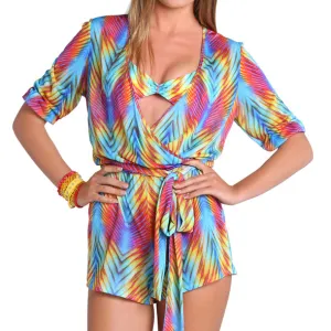 PLAYA VERANO - Wrap Front 3/4 Sleeve Romper