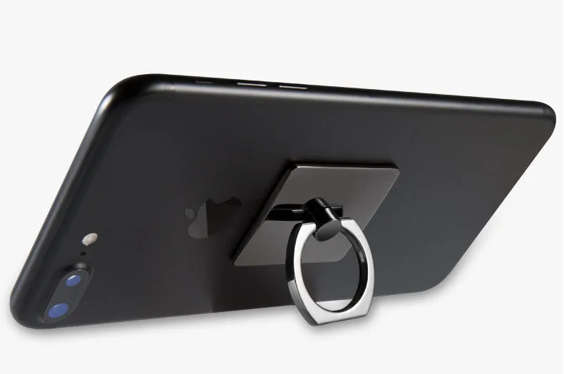 Portable Universal Metal Finger Ring Phone Holder - 360?? Rotating Bracket for iPhone Samsung, Silver