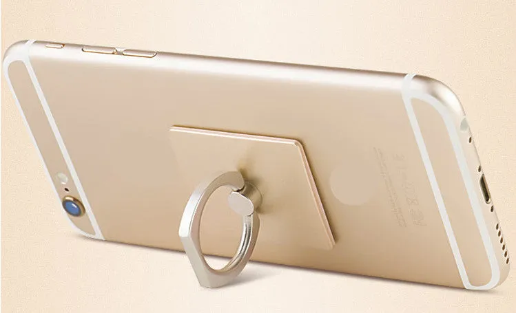 Portable Universal Metal Finger Ring Phone Holder - 360?? Rotating Bracket for iPhone Samsung, Silver