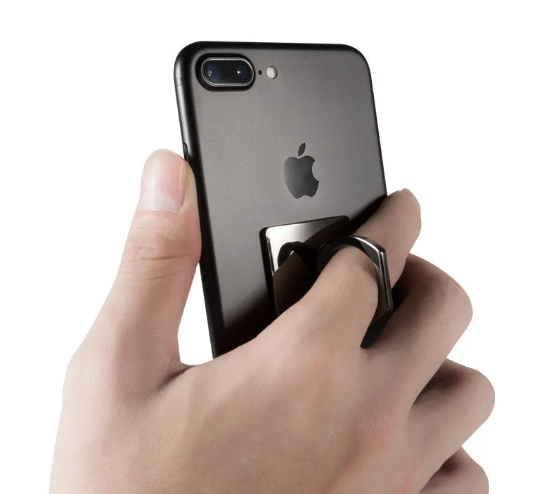 Portable Universal Metal Finger Ring Phone Holder - 360?? Rotating Bracket for iPhone Samsung, Silver