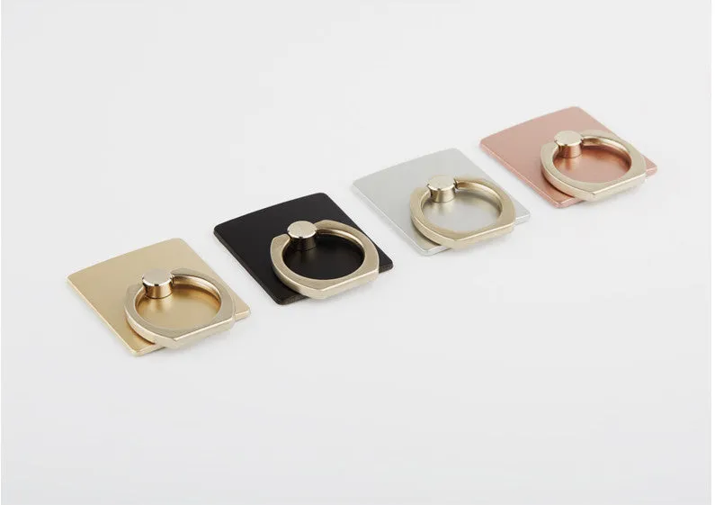 Portable Universal Metal Finger Ring Phone Holder - 360?? Rotating Bracket for iPhone Samsung, Silver