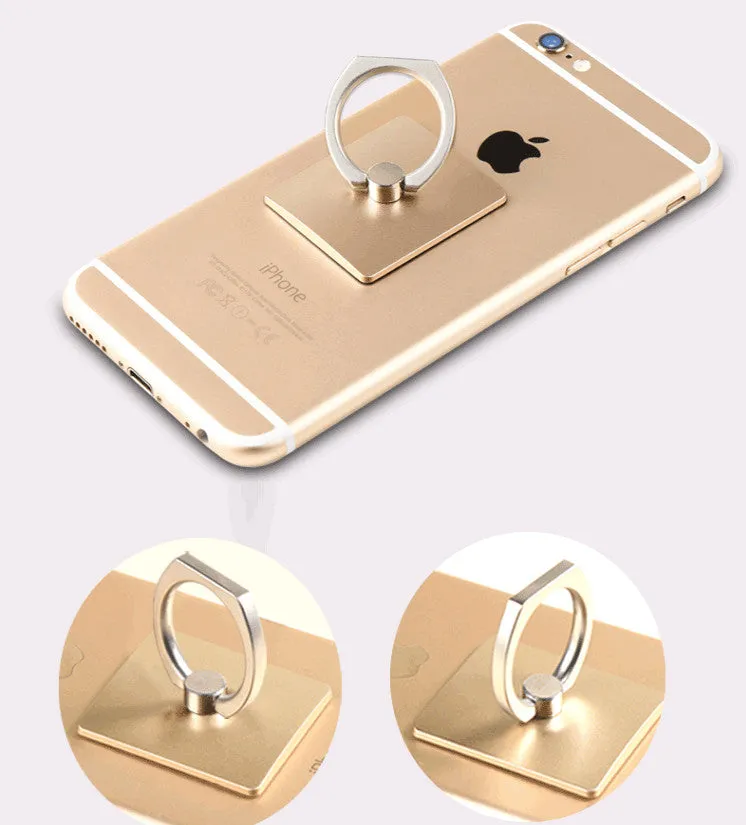 Portable Universal Metal Finger Ring Phone Holder - 360?? Rotating Bracket for iPhone Samsung, Silver