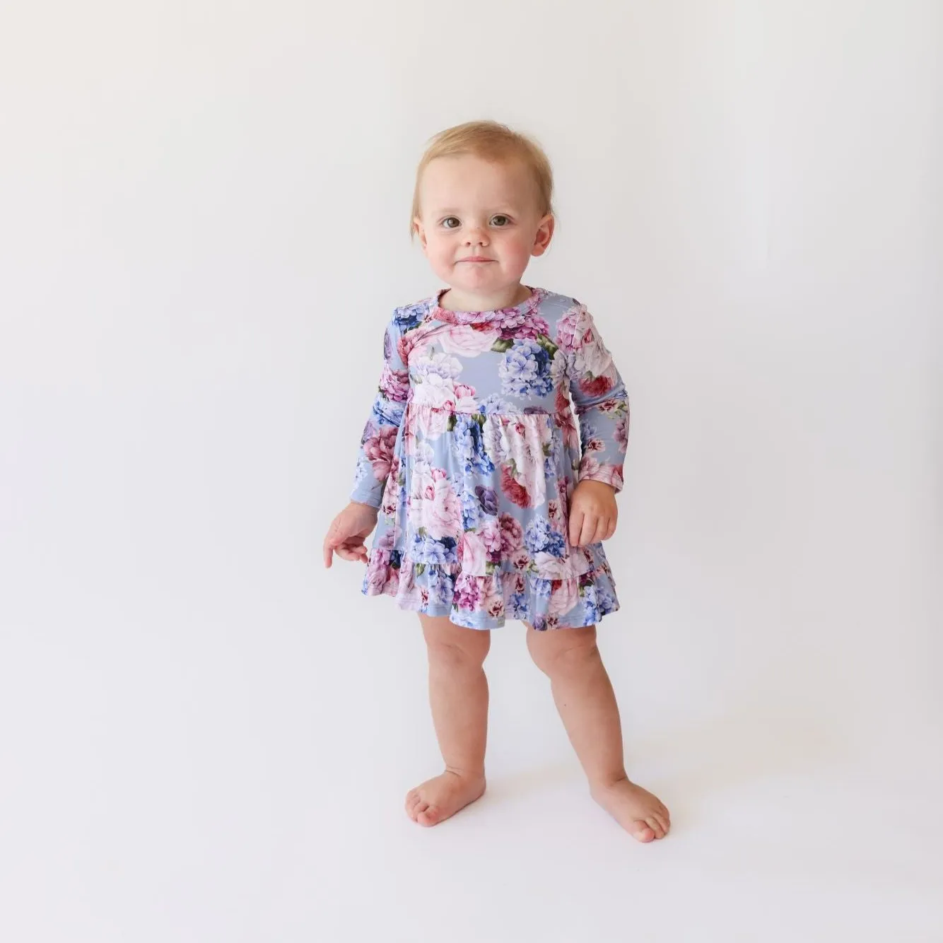 Posh Peanut Annie L/S Ruffled Twirl Bodysuit Dress