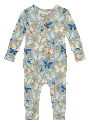 Posh Peanut Lucy L/S Ruffled Henley Romper
