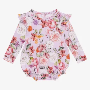 Posh Peanut Pari L/S Ruffled Bubble Romper