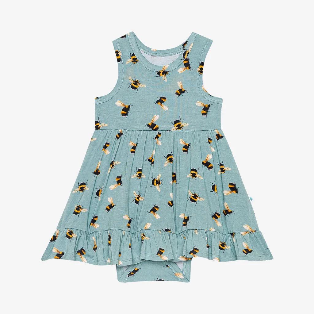 Posh Peanut Spring Bee Racerback Twirl Bodysuit Dress