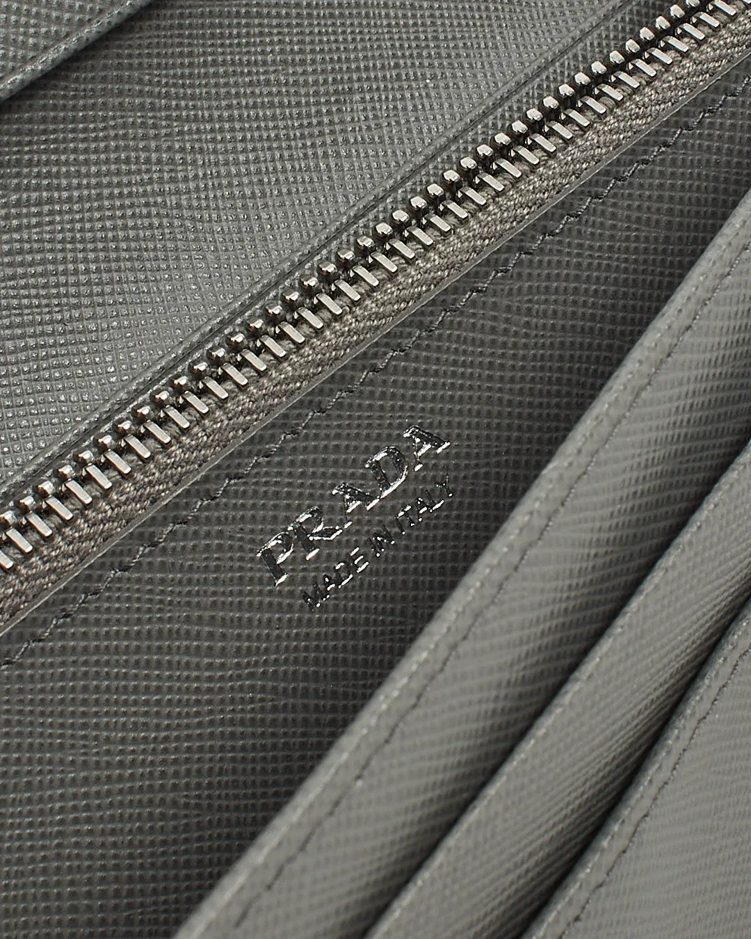 Prada Grey Saffiano Leather Wallet Continental Wallet