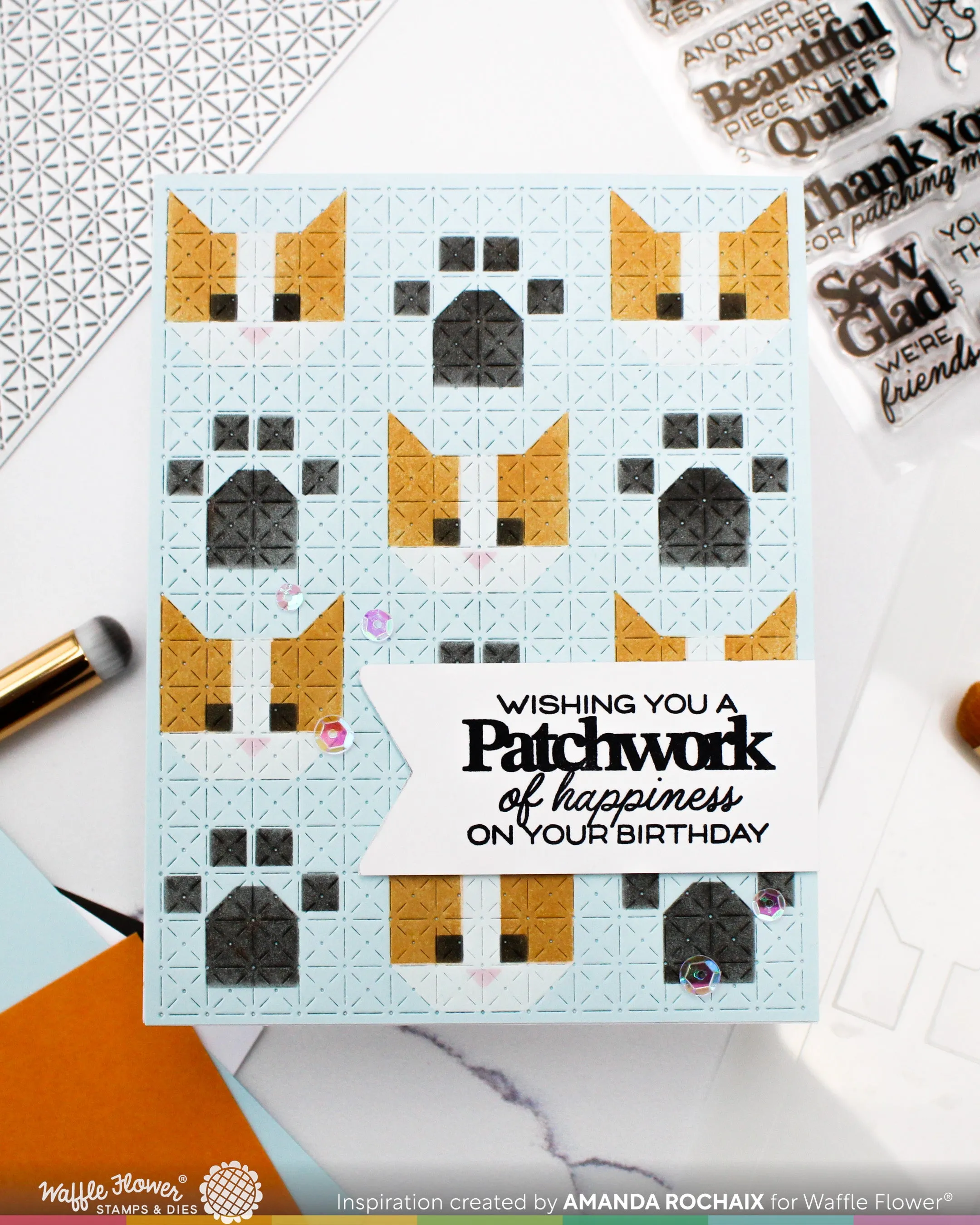 (Pre-Order) Quilted Hug Sentiments Stamp Set