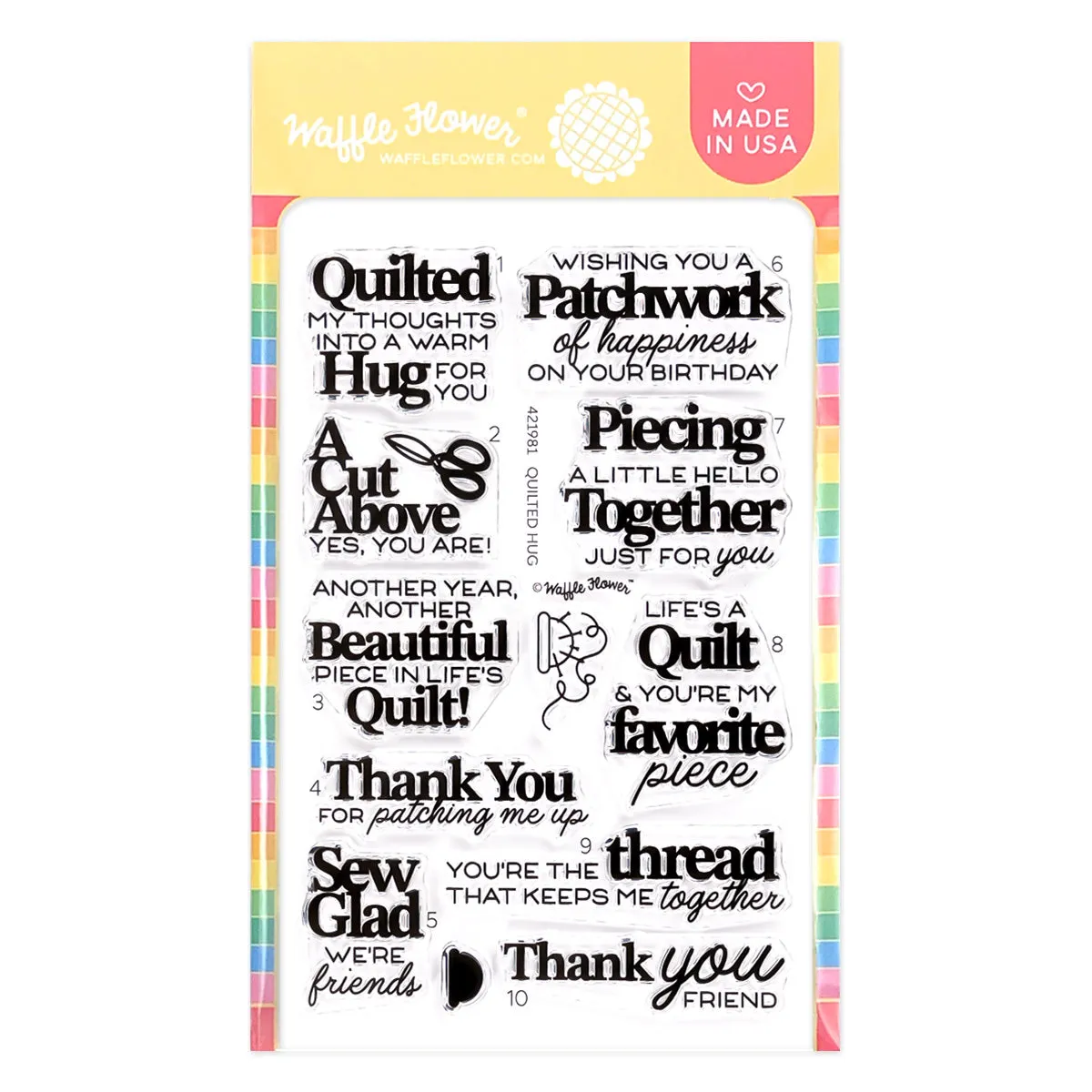 (Pre-Order) Quilted Hug Sentiments Stamp Set