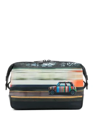 Printed leather beauty-case