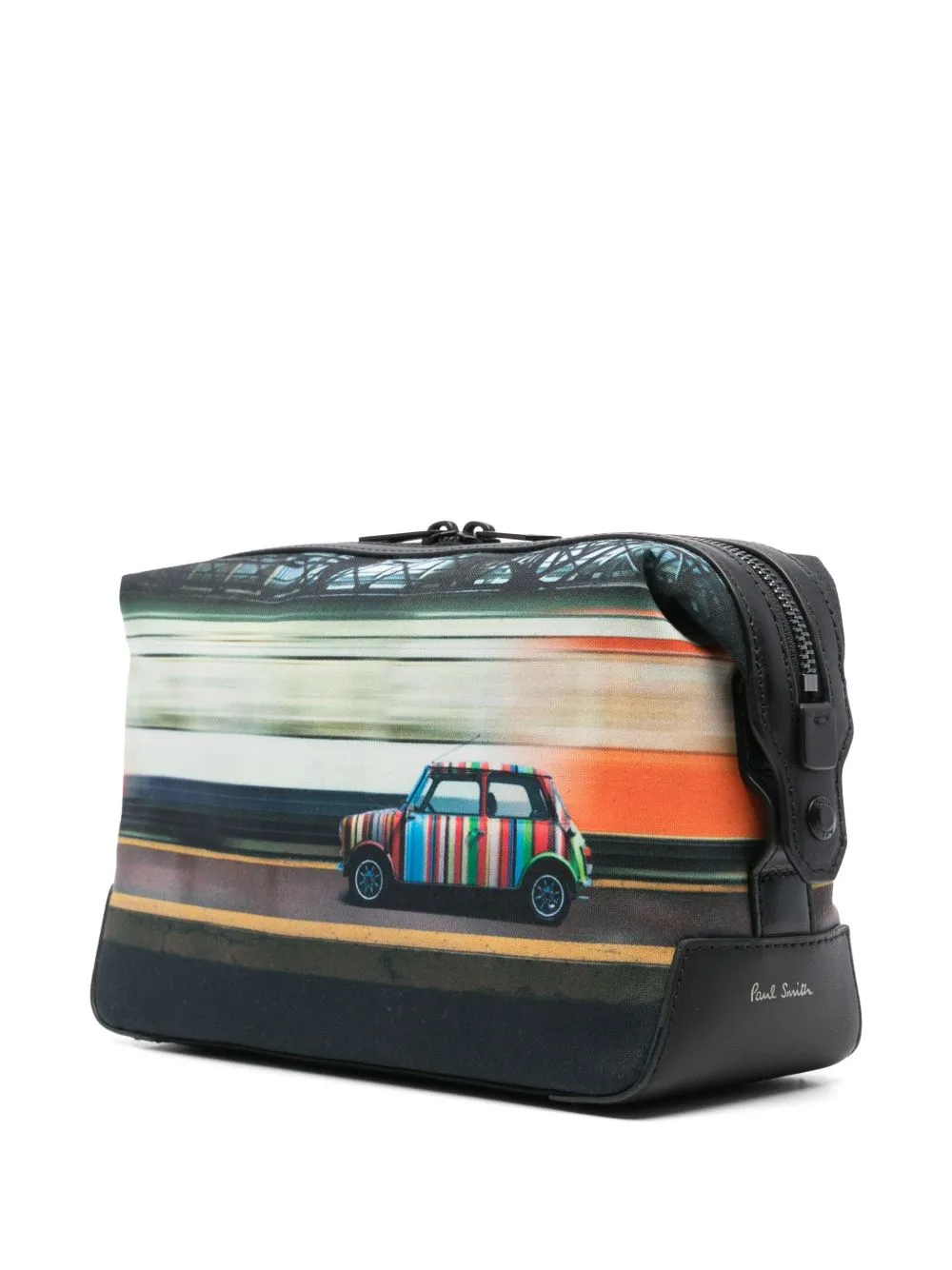 Printed leather beauty-case
