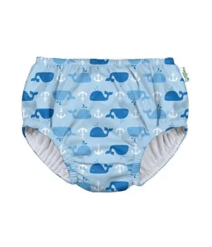 Pull-up Reusable Absorbent Swimsuit Diaper Light Blue Anchor Whale (Min. of 1, multiples of 1)