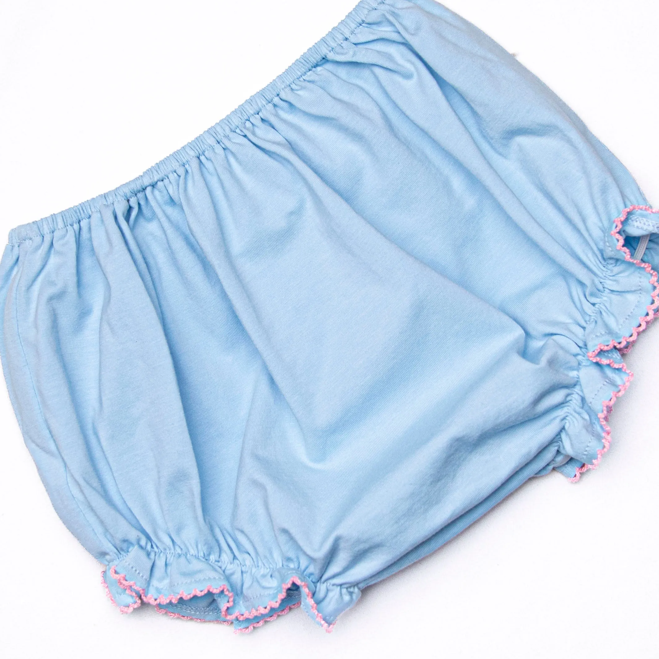 Puppy Present Smocked Diaper Set, Blue