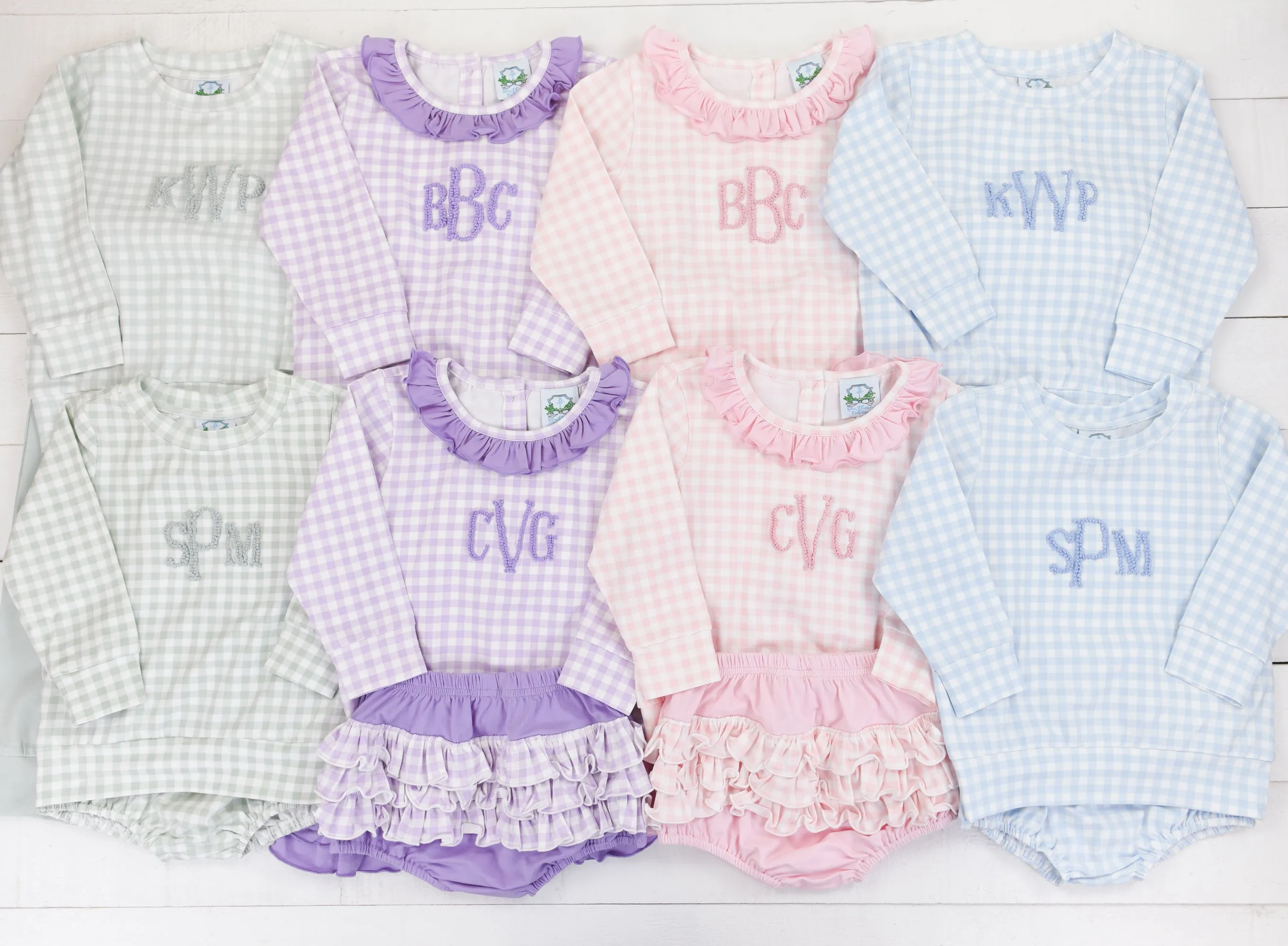 Purple Gingham Diaper Set