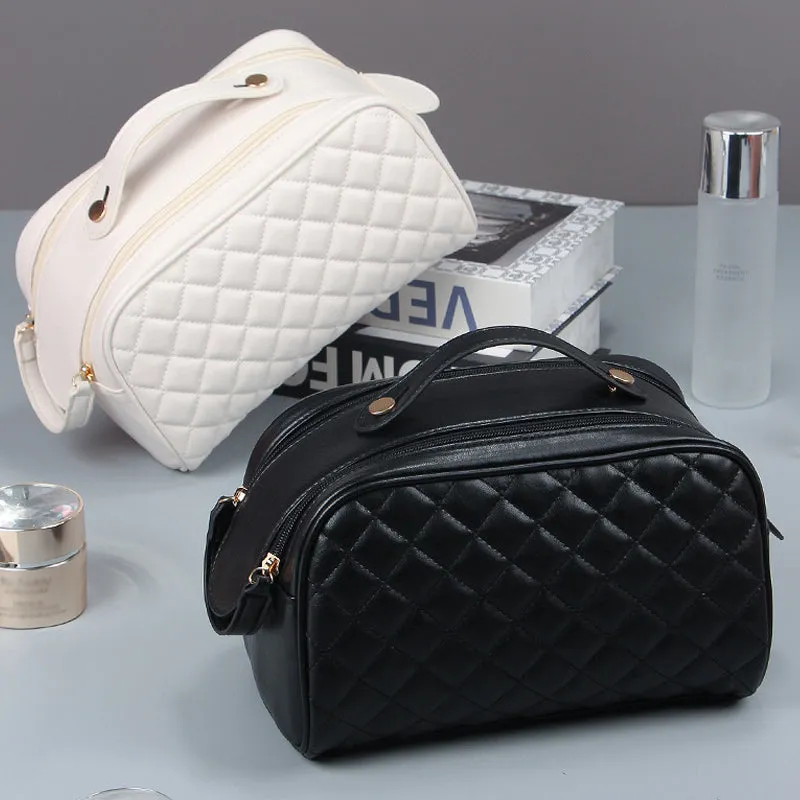 Quilted Plaid Cosmetic Bag