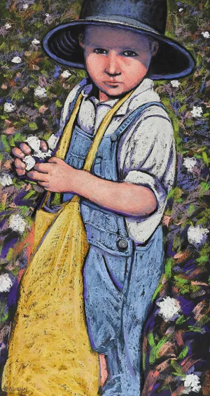 "LITTLE COTTON BOY" Original Pastel