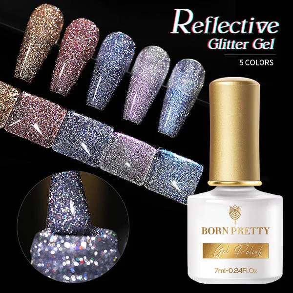 "Metallics" Reflective Glitter Gel polish (5 colours)