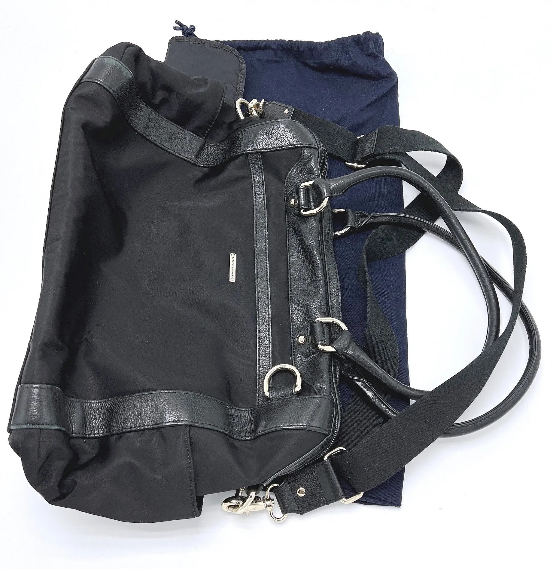 Rebecca Minkoff “Knocked Up” black nylon & leather diaper bag
