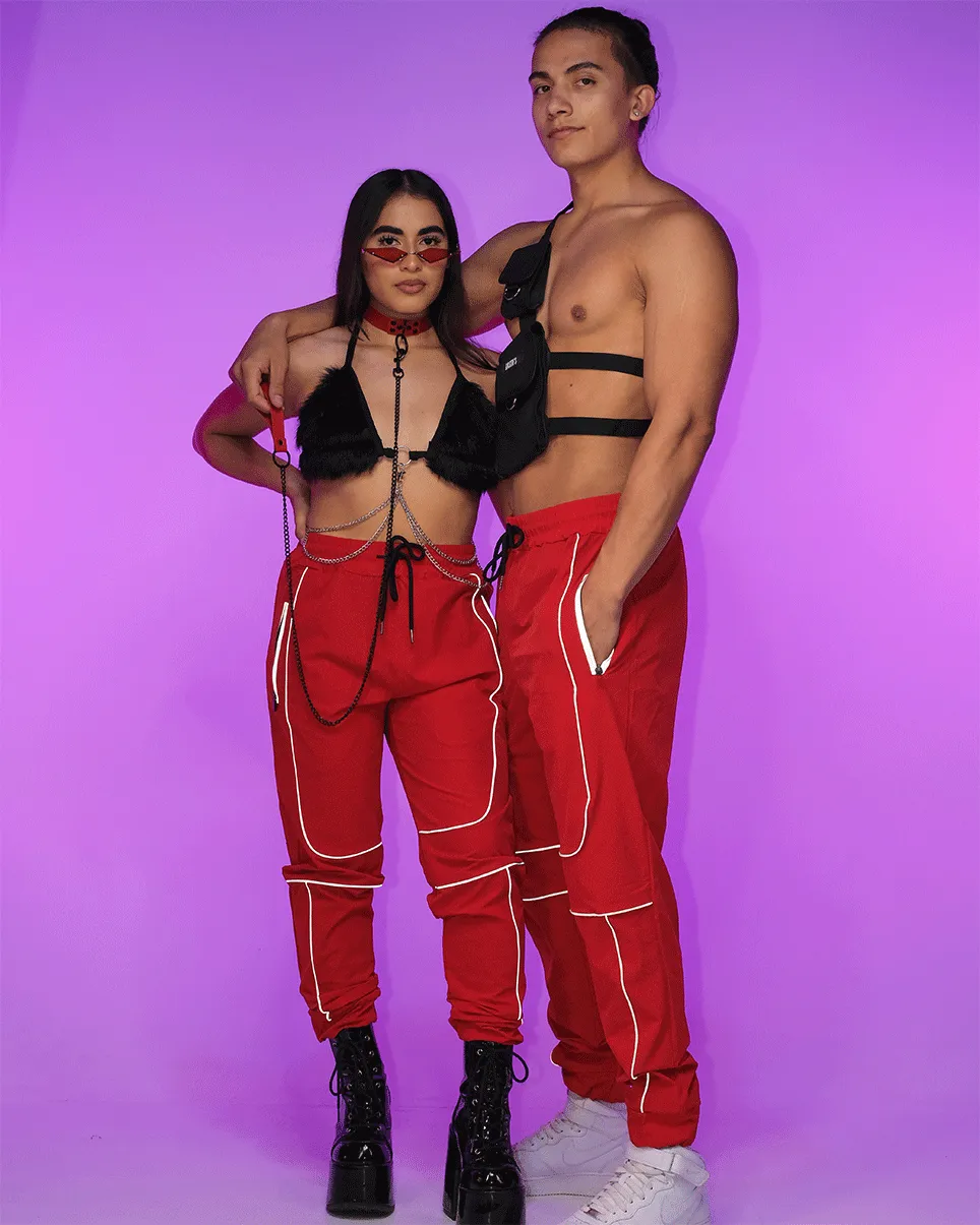 Red Reflective Unisex Joggers