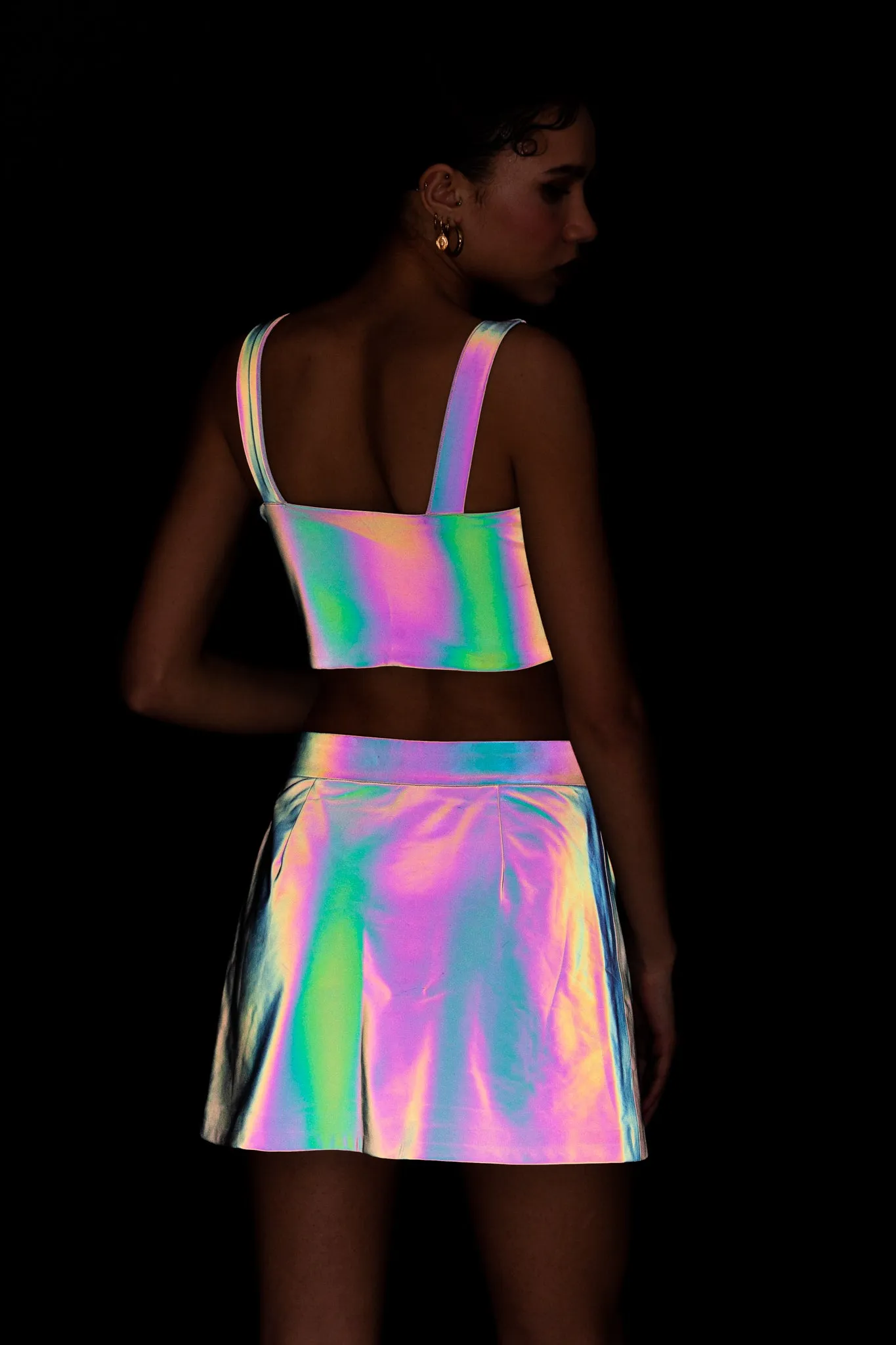 Reflective Half Zip Skirt