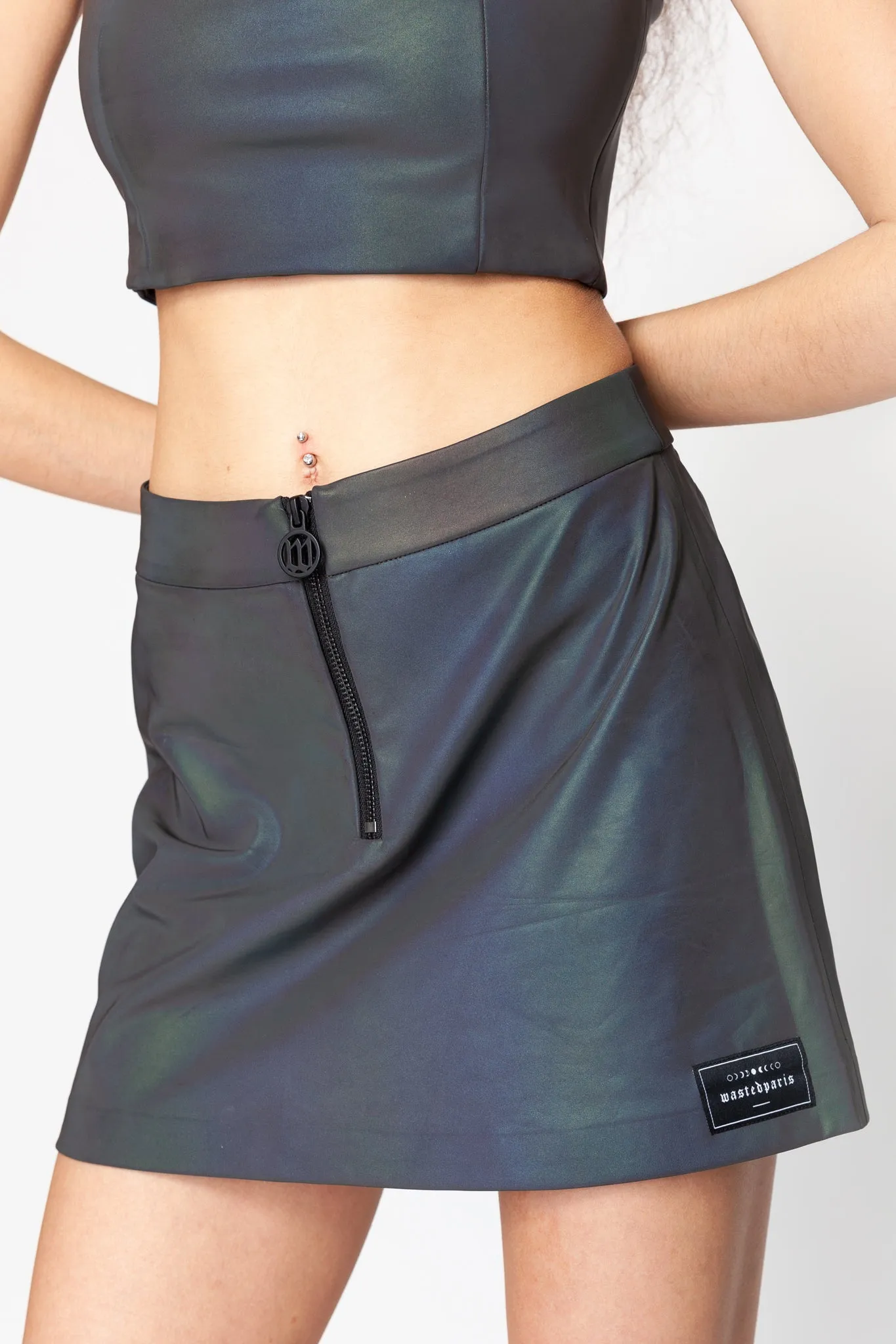 Reflective Half Zip Skirt