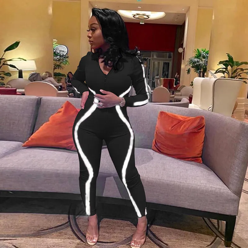Reflective Paneled Jumpsuit