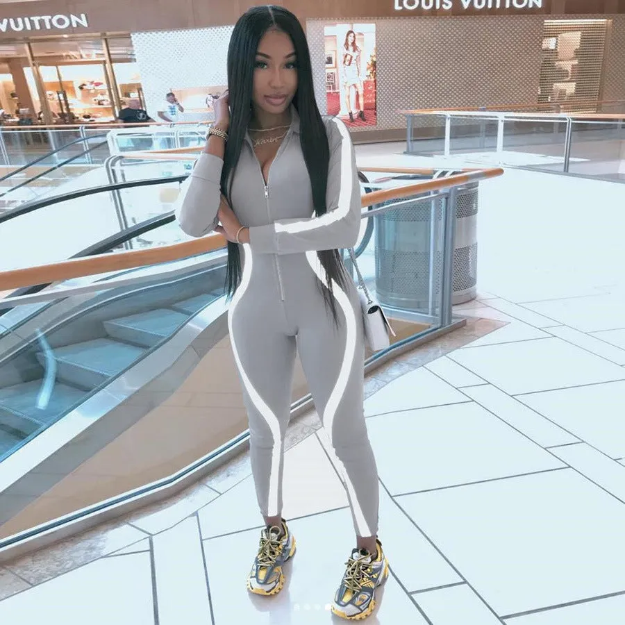 Reflective Paneled Jumpsuit