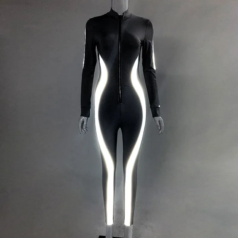 Reflective Paneled Jumpsuit