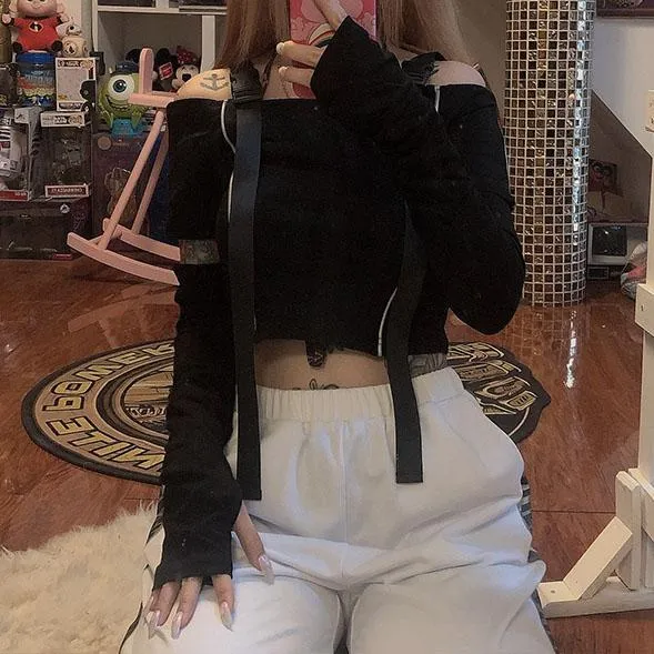 Reflective Stripes Crop Top SD00650
