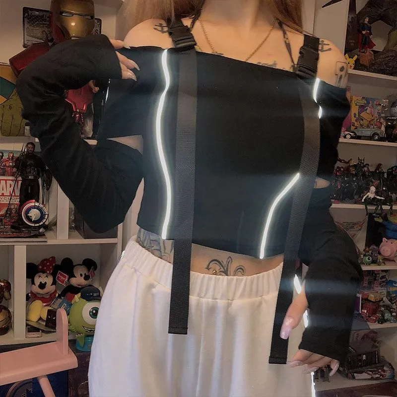 Reflective Stripes Crop Top SD00650