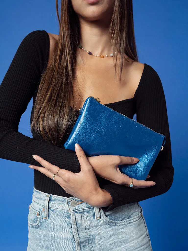Riley Crossbody Wristlet Ice Blue