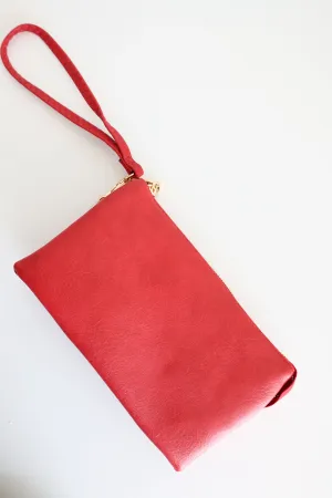 Riley Wristlet Crossbody- Red