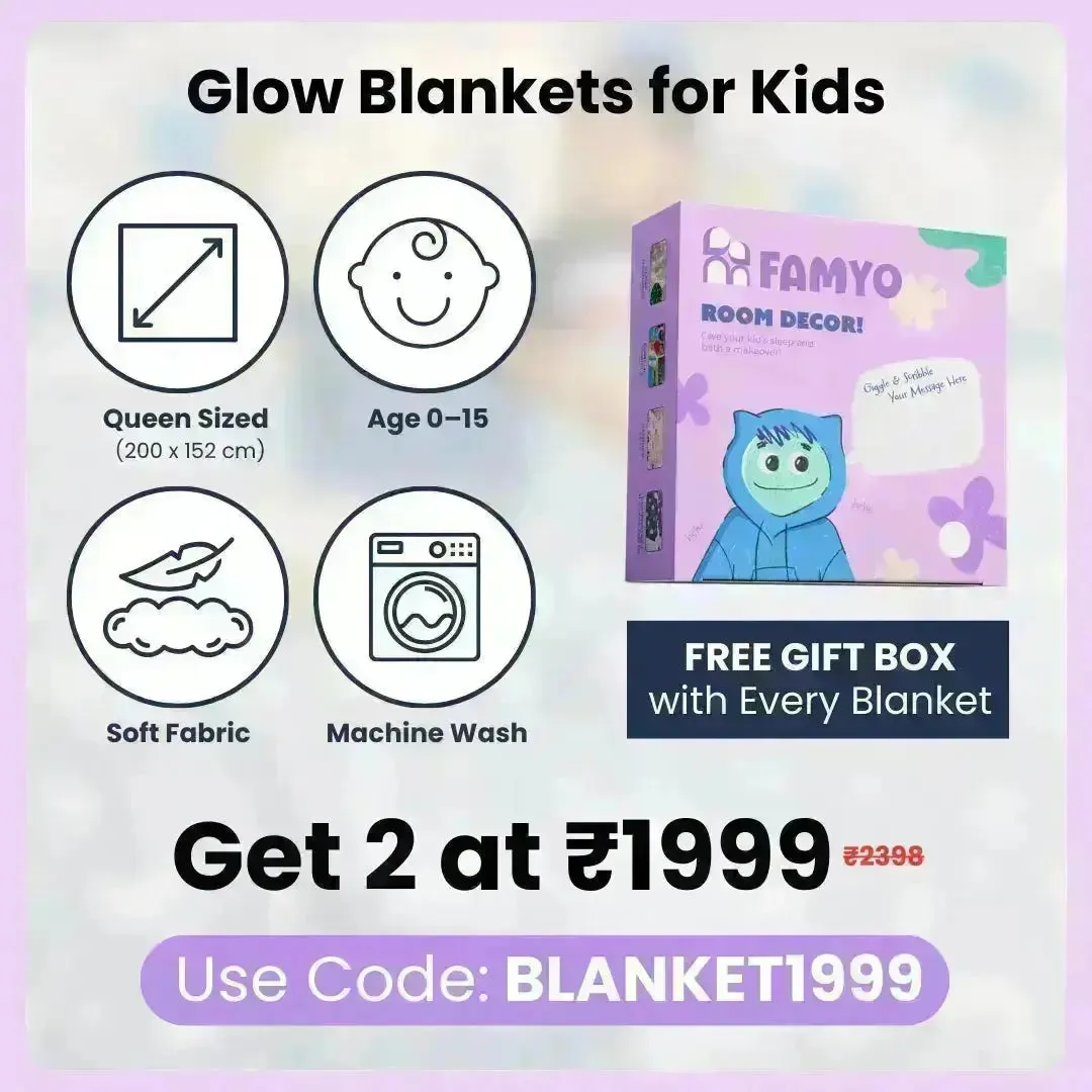 Rocket/Spaceship Glow in The Dark Blanket for Kids | 0-15 years