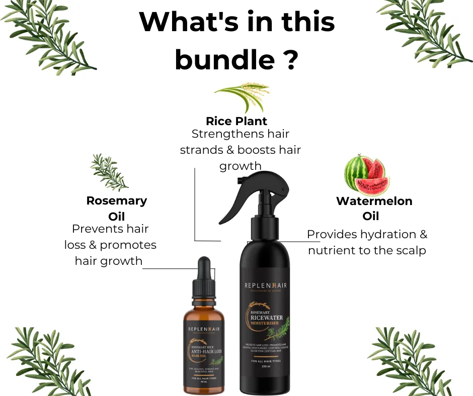 Rosemary Rice Water Anti-Hair Loss Bundle | Reduces Hair Loss