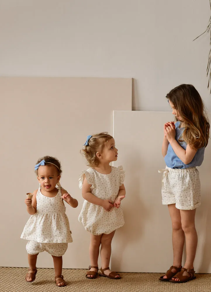 Ruffle Puffed Romper - Amelie (pink)