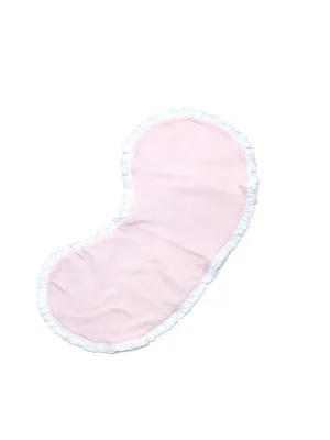 Ruffle Trim Pima Burp Cloth | Lt Pink Mini Stripe