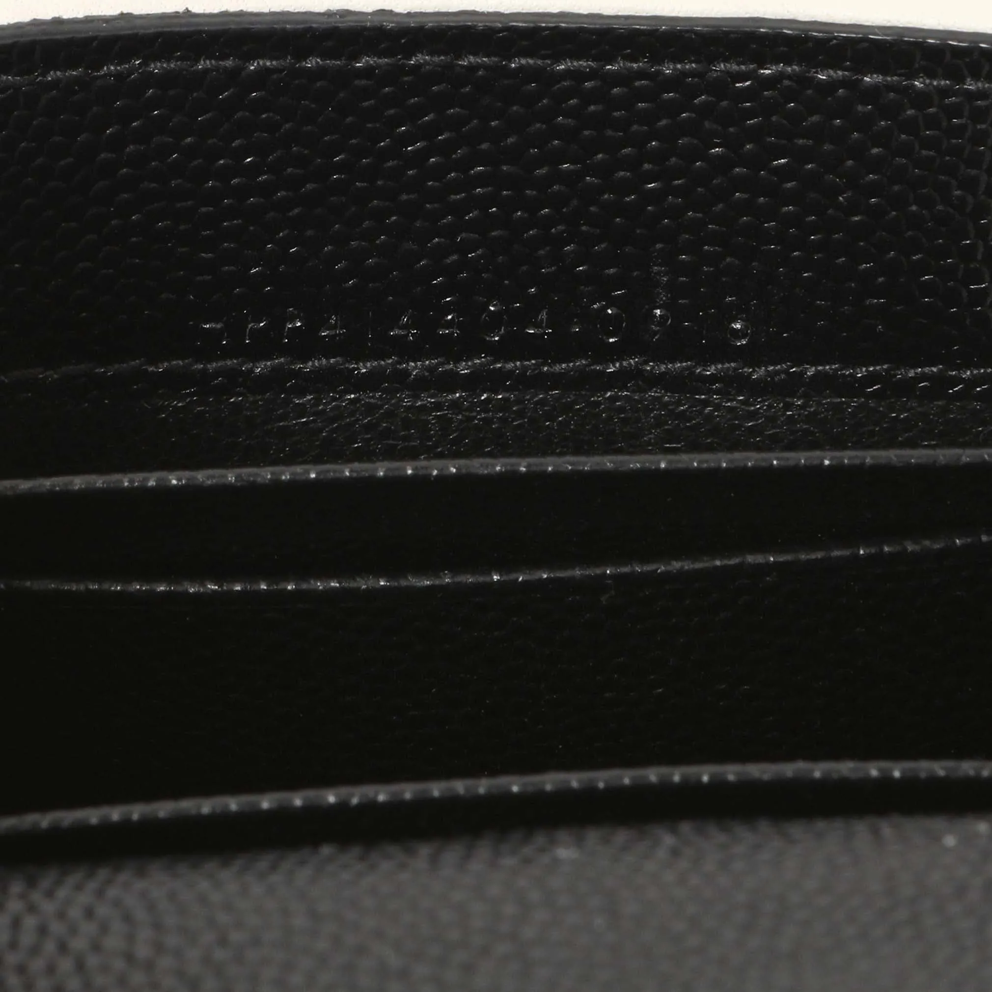 Saint Laurent Black Grain De Poudre Matelasse Chevron Monogram Envelope Wallet