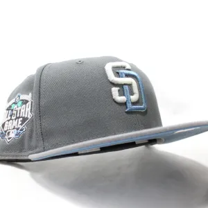San Diego Padres 2016 All Star Game New Era Fitted 59Fifty Hat (GITD Storm Gray Light Gray Sky Blue Under Brim)