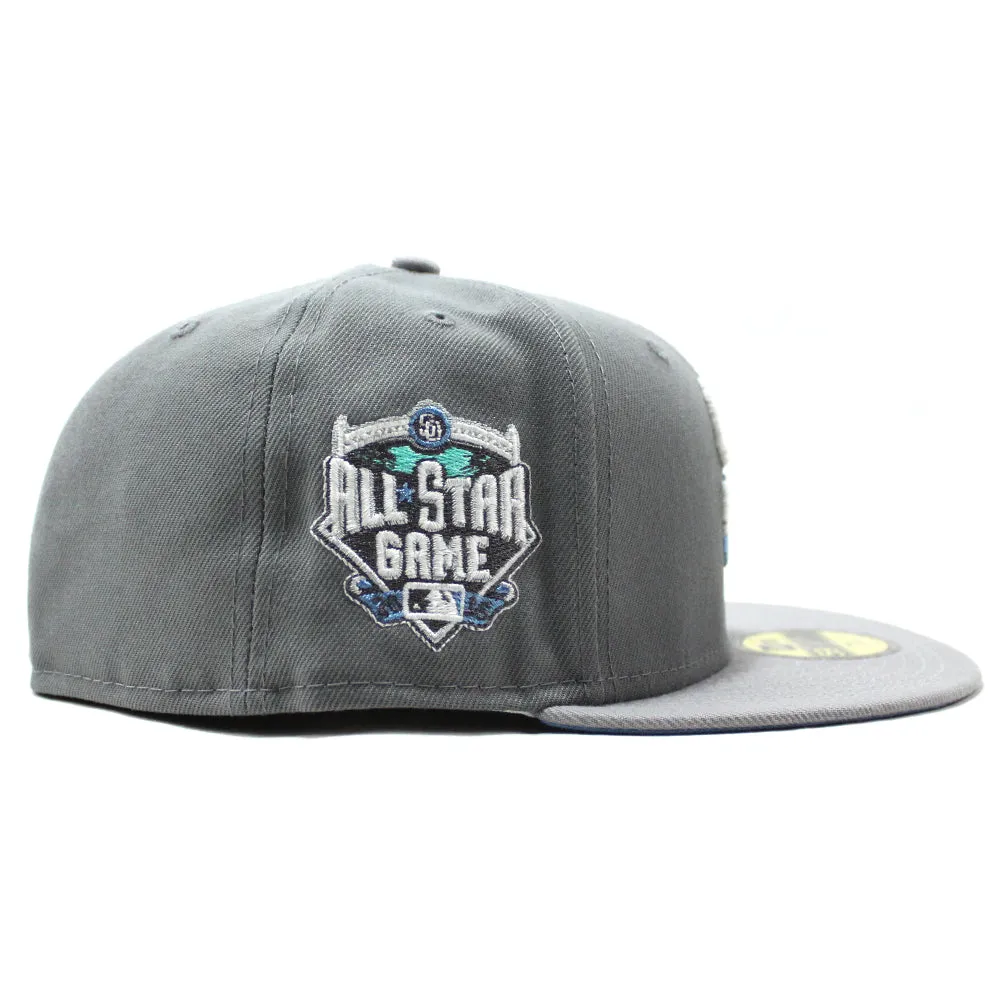 San Diego Padres 2016 All Star Game New Era Fitted 59Fifty Hat (GITD Storm Gray Light Gray Sky Blue Under Brim)