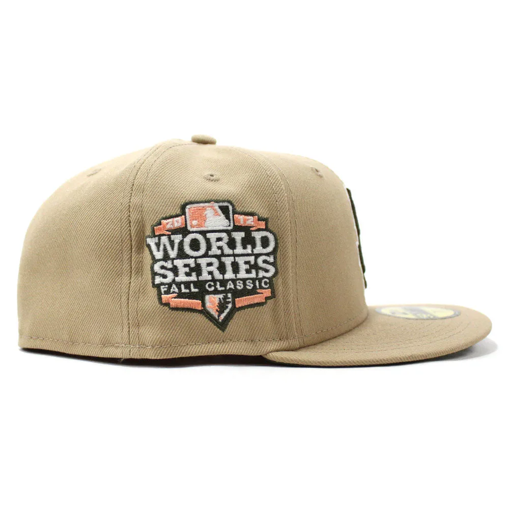 San Francisco Giants 1989 World Series  New Era 59Fifty Fitted Hat (Glow in the Dark Camel Dark Olive Green Under Brim)