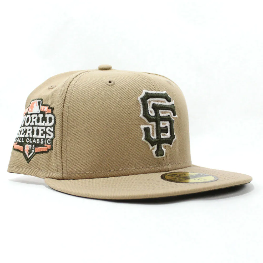 San Francisco Giants 1989 World Series  New Era 59Fifty Fitted Hat (Glow in the Dark Camel Dark Olive Green Under Brim)