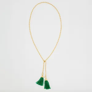 Sautoir Double Convertible Emerald Necklace 18K Yellow Gold, Small Link, 34"