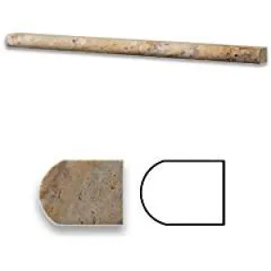 Scabos Travertine Honed 1/2 X 12 Pencil Liner Trim Molding - Box of 50 pcs.
