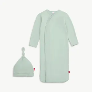 sea foam modal magnetic cozy sleeper gown   hat set