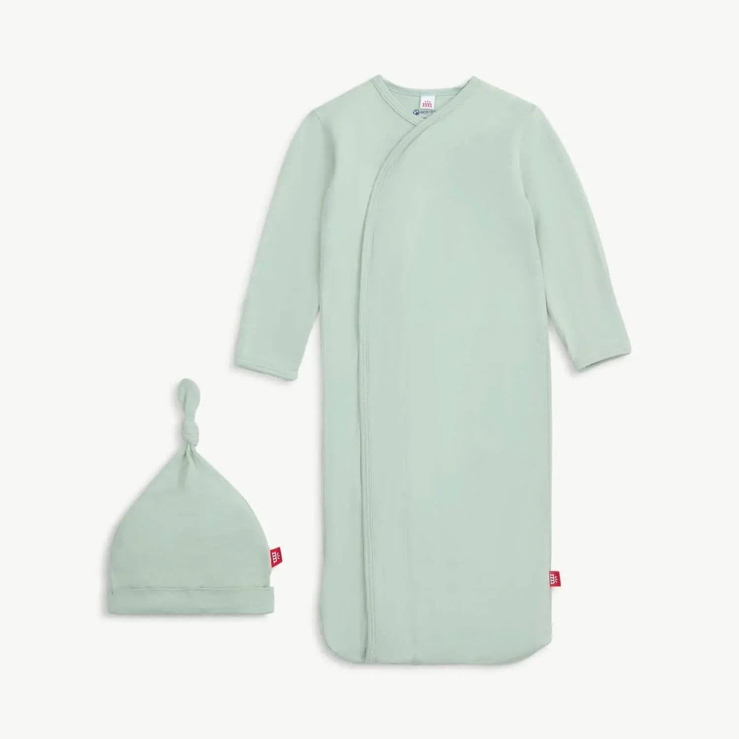 sea foam modal magnetic cozy sleeper gown   hat set