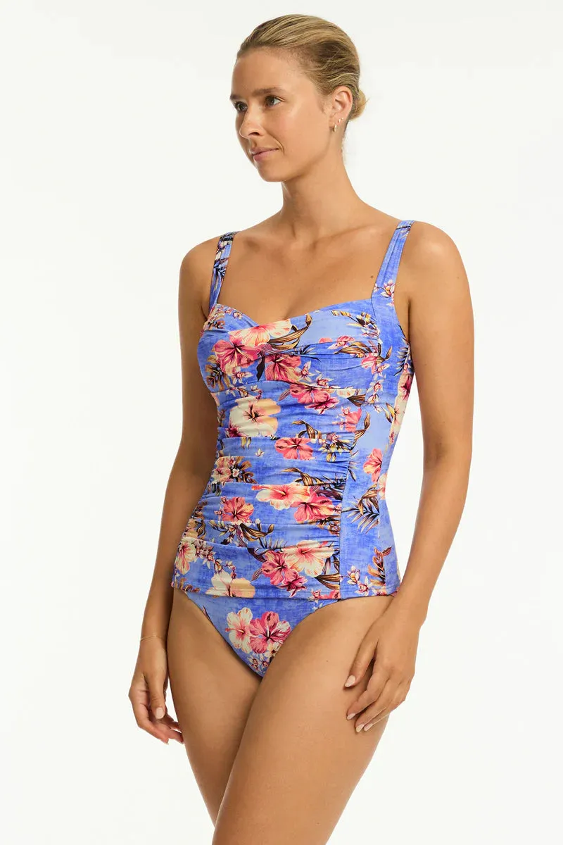 Sea Level - Blue Hawaii Twist Front Multifit Singlet Top