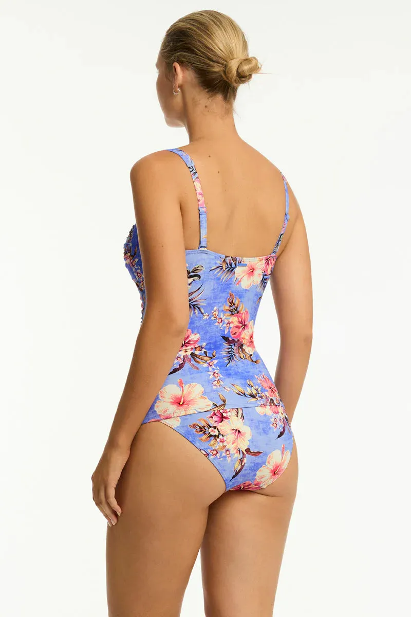 Sea Level - Blue Hawaii Twist Front Multifit Singlet Top