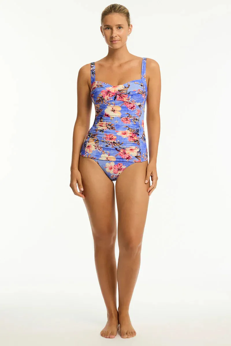 Sea Level - Blue Hawaii Twist Front Multifit Singlet Top